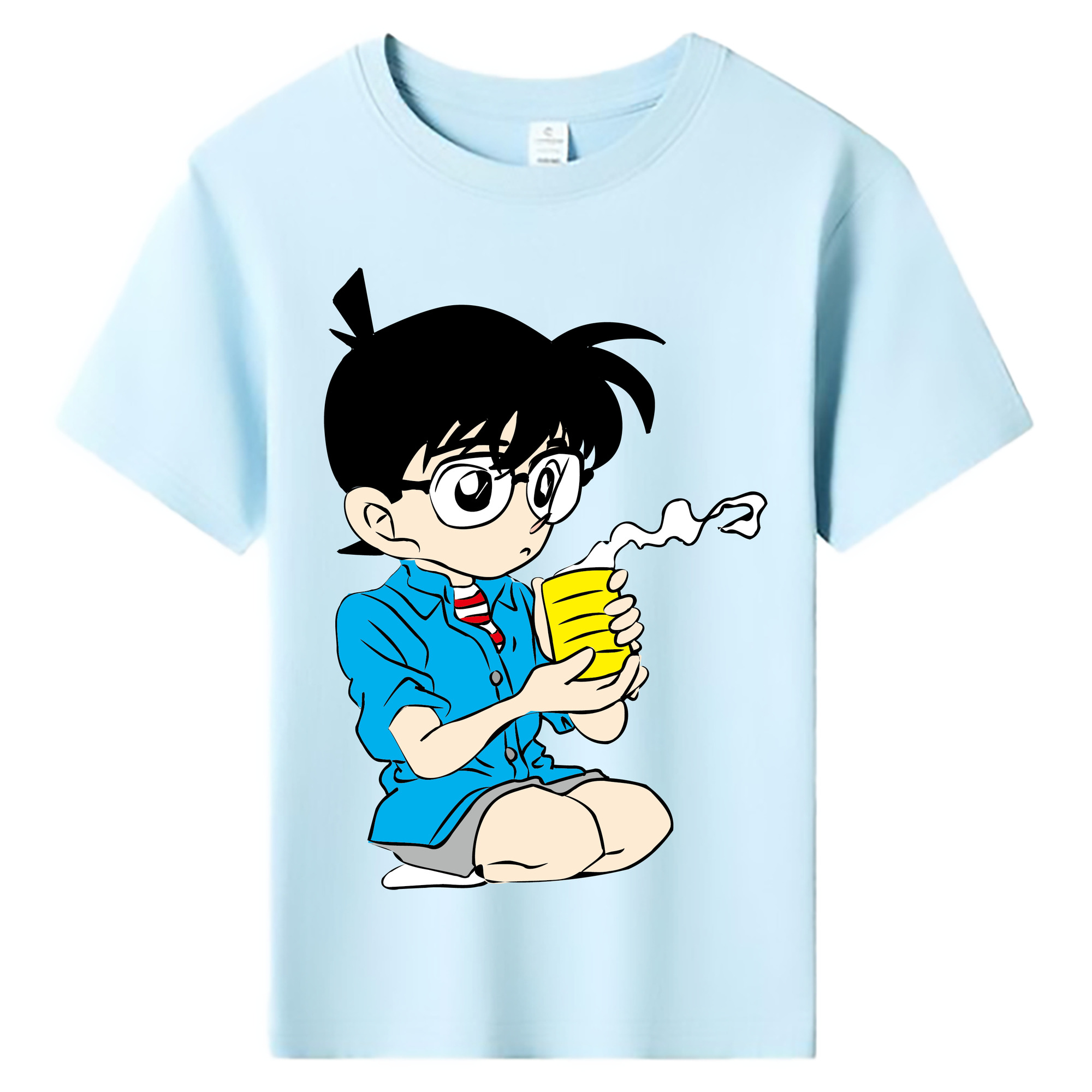 （画像用） 名探偵コナン 江戸川 コナン Detective Conan Conan Edogawa 綿100％キッズTシャツ（フロントプリント）